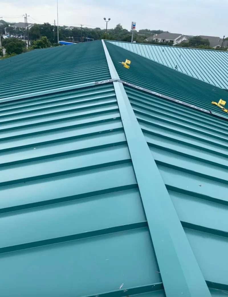 Green commercial metal roof ridge and valley for Metal Roof Repair in Gilroy